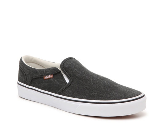 white slip on vans dsw