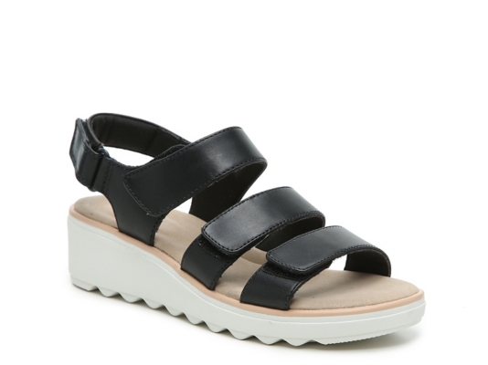 clarks velcro wedge sandals