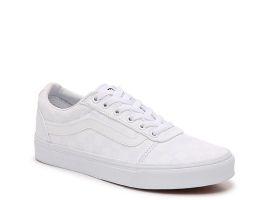 white slip on vans dsw