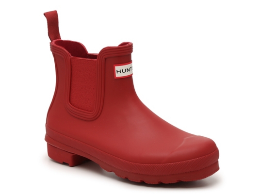 red chelsea rain boots