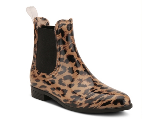 leopard chelsea rain boots