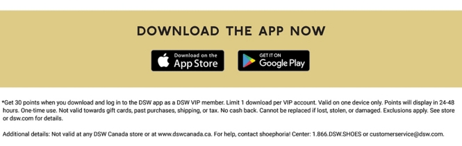 dsw clearance canada