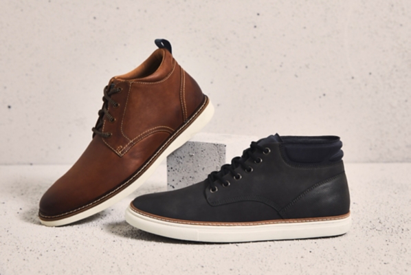 black sneakers with white bottoms