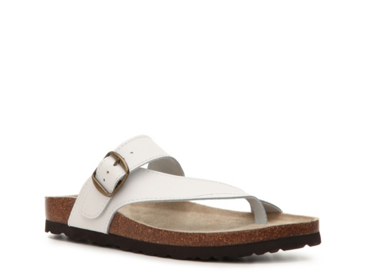 White Mountain Carly Leather Flat Sandal Women's Shoes | DSW