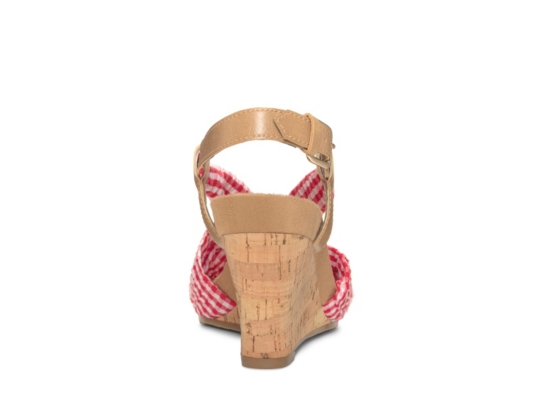 Aerosoles Plush Pillow Checkered Wedge Sandal Women S Shoes Dsw